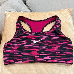 Nike Women's Camouflage Pink and Black Sports Bra